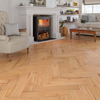 Lusso Capri Fieldstone Oak Herringbone Engineered Wood Flooring – Lusso