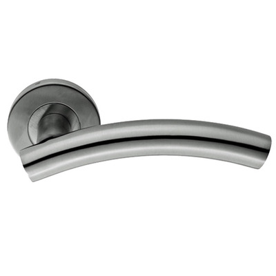 Eurospec Arched Stainless Steel Door Handles - Polished OR Satin Stainless Steel - CSL1193 (sold in pairs) SATIN FINISH