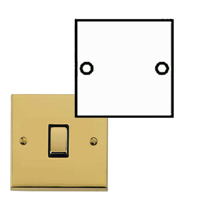 M Marcus Electrical Victorian Raised Plate Single Section Blank Plate - Polished Brass Finish - R01.931 POLISHED BRASS FINISH
