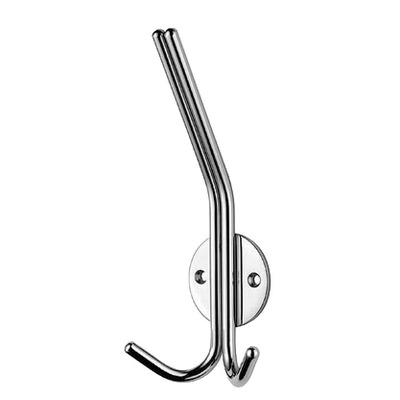 Eurospec Hat And Double Coat Hook, Polished Or Satin Stainless Steel - HCH1014 STAINLESS STEEL - SATIN FINISH