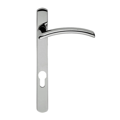 Carlisle Brass Verde Narrow Plate, 92mm C/C, Euro Lock, Polished Chrome Or Satin Chrome Door Handles - SZS03NP92 (sold in pairs) RIGHT HAND - SATIN CHROME