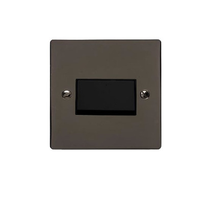 M Marcus Electrical Elite Flat Plate Fan Isolating Switch, Polished Black Nickel, Black Trim - T06.990.BK POLISHED BLACK NICKEL - BLACK INSET TRIM