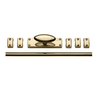 Heritage Brass Espagnolette Bolt (Provided With 1M & 1.5M Bar), Polished Brass - C1688-PB POLISHED BRASS