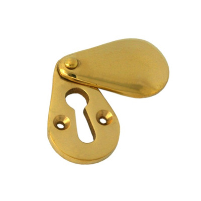 From The Anvil Plain Standard Profile Escutcheon & Cover, Polished Brass - 83557 PLAIN COVERED ESCUTCHEON, POLISHED BRASS