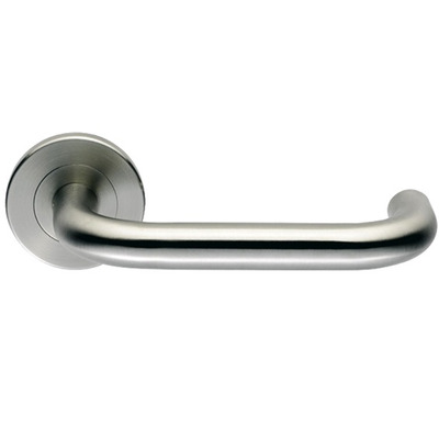 Eurospec Safety Satin Stainless Steel Safety Handles On Rose - SW11 (sold in pairs) SATIN STAINLESS STEEL - 19mm dia. (SPRUNG)