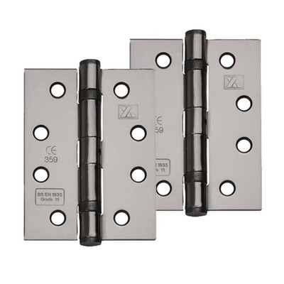 Excel Hardware 4 Inch Fire Rated Solid Steel Ball Bearing Hinges, Black Nickel - XL869-BLNK (sold in pairs) BLACK NICKEL