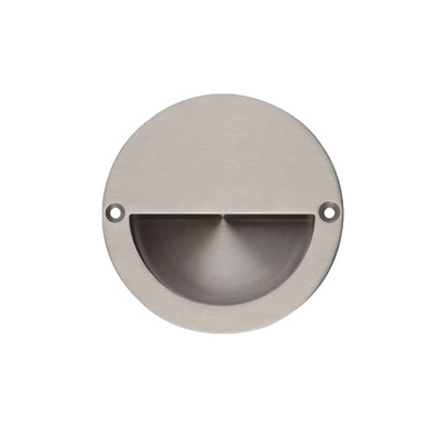 Excel Half Covered Circular Flush Pull (90mm), Satin Stainless Steel - 3800 SATIN STAINLESS STEEL