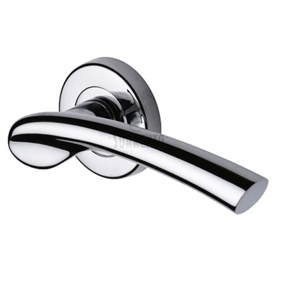 M Marcus Sorrento Paris Door Handles On Round Rose, Polished Chrome - SC-6743-PC (sold in pairs) POLISHED CHROME