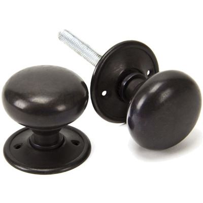 From The Anvil Mushroom Small (49mm) Mortice/Rim Knob Set, Aged Bronze - 83944 (sold in pairs) AGED BRONZE