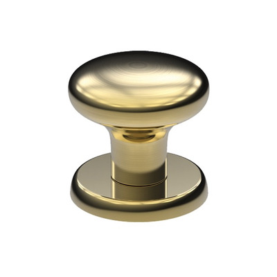 Mila Supa Centre Door Knob (70mm Diameter), Duo Finish Polished Gold & Satin Gold Stainless Steel - 574003 (sold in singles) DUO POLISHED & SATIN GOLD FINISH