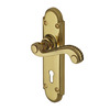 Heritage Brass Adam Polished Brass Door Handles - R750-PB (sold in pairs) LOCK (WITH KEYHOLE)