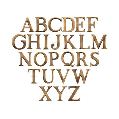 Heritage Brass A-Z Pin Fix Letters (51mm - 2"), Antique Brass - C1565 2-AT ANTIQUE BRASS - A