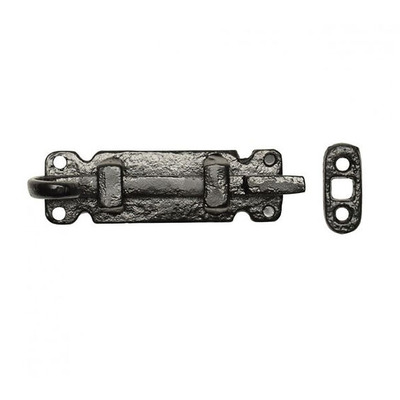 Kirkpatrick Black Antique Malleable Iron Cranked Door Bolt (101mm) - AB1547 BLACK ANTIQUE - 4"