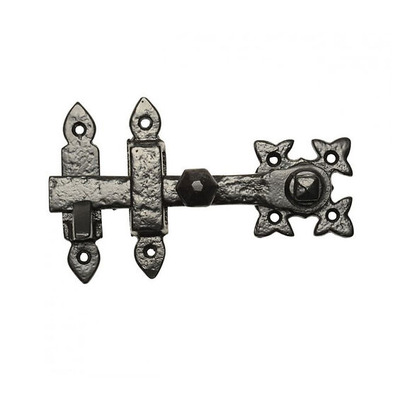 Kirkpatrick Black Antique Malleable Iron Gate Latch (177mm and 203mm Length) - AB866 (B) BLACK ANTIQUE - 8"