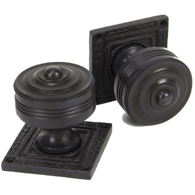 From The Anvil Tewkesbury Square Mortice Door Knob Set, Aged Bronze - 90293 (sold in pairs) AGED BRONZE