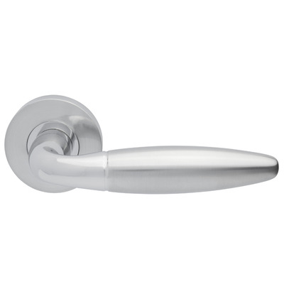 Excel Jigtech Parma Polished Chrome and Satin Chrome Door handles - JTC2065 (sold in pairs) POLISHED CHROME & SATIN CHROME DUAL FINISH
