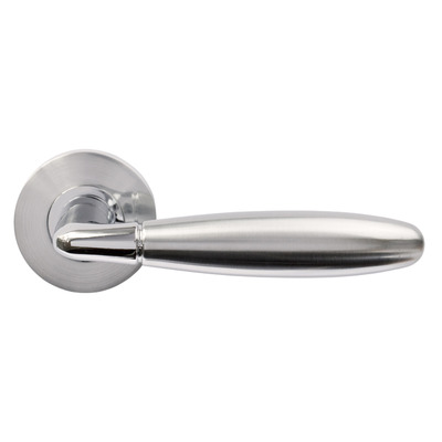 Excel Jigtech Harrier Polished Chrome and Satin Chrome Door Handles - JTF1070 (sold in pairs) POLISHED CHROME & SATIN CHROME DUAL FINISH