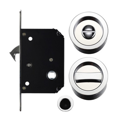 Zoo Hardware Fulton & Bray Sliding Door Lock Set (Suitable for 35-45mm thick doors), Polished Chrome - FB81CP POLISHED CHROME