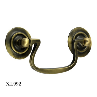 Prima Swan Neck Pull Handle (76mm OR 91mm C/C), Antique Brass - XL992 ANTIQUE BRASS - 91mm c/c