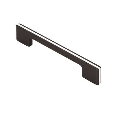 Carlisle Brass Fingertip Harris Cupboard Pull Handle (128mm, 160mm Or 192mm), Black With White Inlay - FTD529BLK/WHT BLACK WITH WHITE INLAY - 128mm c/c