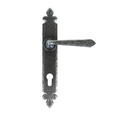 From The Anvil Fleur De Lys Cromwell Espagnolette Door Handles (92mm C/C), Pewter - 33068 (sold in pairs) ESPAGNOLETTE LOCK