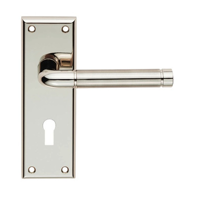 Carlisle Brass Serozzetta Residential Quaranta Door Handles On Backplate, Dual Finish Polished Nickel & Satin Nickel - SZR041PNSN (sold in pairs) EURO PROFILE LOCK (WITH CYLINDER HOLE)
