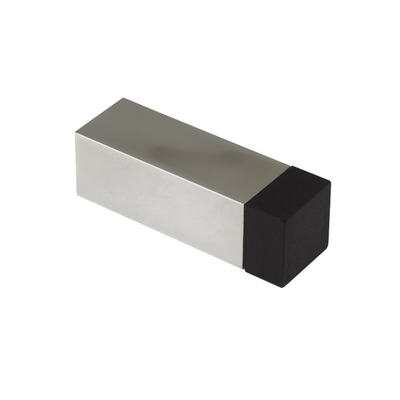 Zoo Hardware ZAS Square Cylinder Door Stop Without Rose (65mm Length - 20mm x 20mm Diameter), Satin Stainless Steel - ZAS12SQS SATIN STAINLESS STEEL