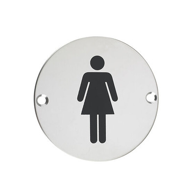Zoo Hardware ZSS Door Sign - Female Sex Symbol, Polished Stainless Steel - ZSS02PS POLISHED STAINLESS STEEL - FEMALE