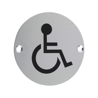 Zoo Hardware ZSA Door Sign - Disabled Facilities Symbol, Satin Aluminium - ZSA07SA SATIN ALUMINIUM
