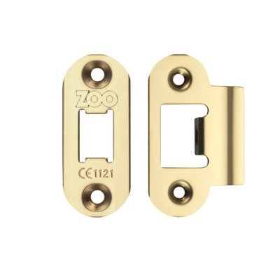 Zoo Hardware Radius Edge Face Plate And Strike Plate Accessory Pack, PVD Stainless Brass - ZLAP01RPVD PVD STAINLESS BRASS (RADIUS)