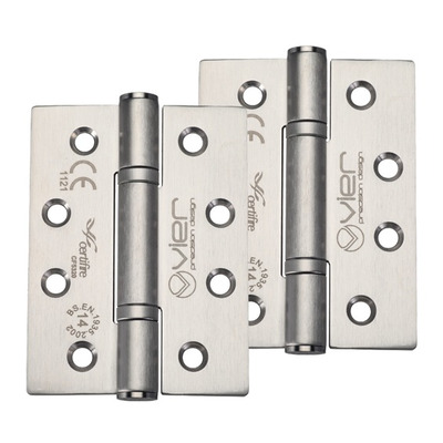 Zoo Hardware Vier Precision 4 Inch Grade 14 High Performance Hinge, Satin Stainless Steel - VHP243S (sold in pairs) SATIN STAINLESS STEEL - 102mm x 76mm x 3mm
