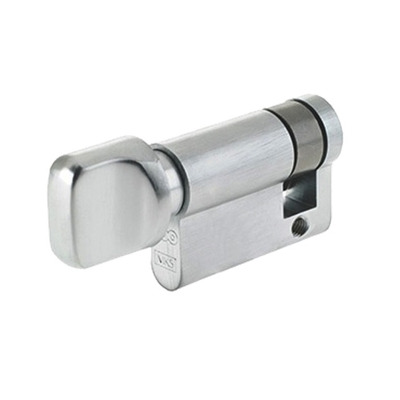 Zoo Hardware Vier Precision Euro Profile Single Body Cylinder Turn Only, Satin Chrome - V5EP40STSC - 45mm