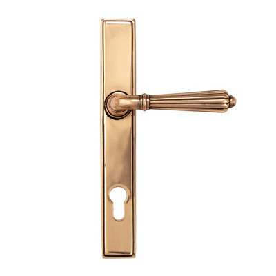 From The Anvil Hinton Slimline Lever Espagnolette, Sprung Door Handles, Polished Bronze - 45338 (sold in pairs) POLISHED BRONZE