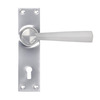 From The Anvil Straight Lever Sprung Door Handles (148mm x 39mm), Satin Chrome - 91967 (sold in pairs) LOCK (WITH KEYHOLE)