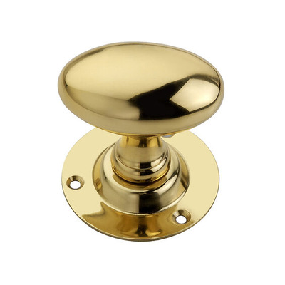 Spira Brass Oval Mortice Door Knob (60mm), Polished Brass - SB2109PB (sold in pairs) POLISHED BRASS