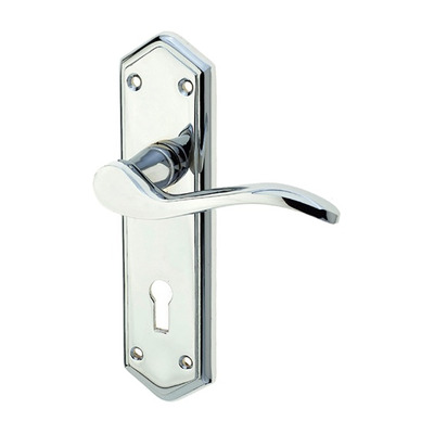 Frelan Hardware Paris Door Handles On Backplate, Polished Chrome - JV280PC (sold in pairs) LATCH