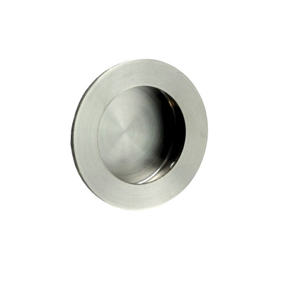 Eurospec Steelworx Circular Flush Pull (50mm OR 80mm Diameter), Satin Stainless Steel - FPH1002SSS SATIN (MATT) STAINLESS STEEL - 50mm Diameter