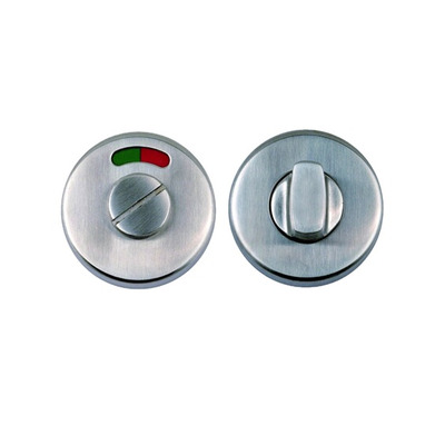 Excel Hardware Slimline Bathroom Turn & Release With Indicator, Satin Stainless Steel - 3712A SATIN STAINLESS STEEL BATH TURN WITH INDICATOR