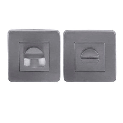 Frelan Hardware Square Bathroom Turn & Release (52mm x 7mm), Satin Stainless Steel - JSS54 SATIN STAINLESS STEEL - 52mm x 7mm