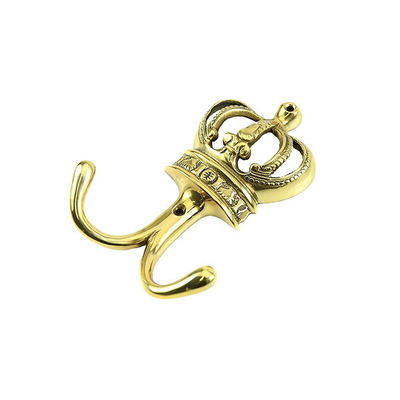 Spira Brass Crown Double Robe Hook (140mm x 100mm), Polished Brass - SB5101PB POLISHED BRASS