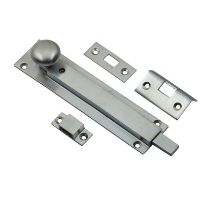 Prima Surface Mounted Locking Door Bolt (152mm x 36mm), Satin Chrome - SCP2017A SATIN CHROME - 152mm x 36mm