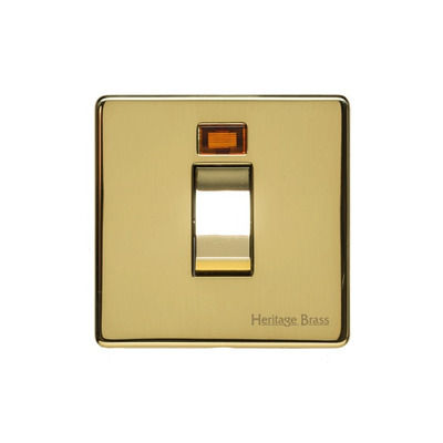 M Marcus Electrical Studio 45 Amp Cooker Switch With Neon, Single Plate, Polished Brass (Trimless) - Y01.263.PB POLISHED BRASS