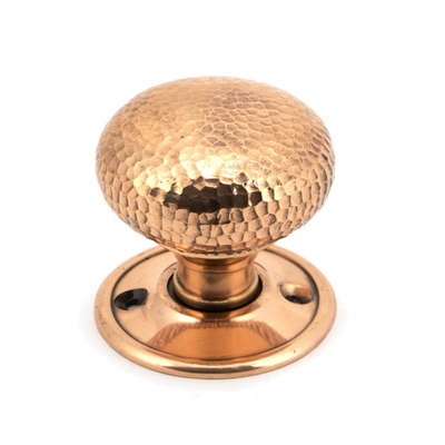 From The Anvil Hammered Mushroom Mortice/Rim Knob Set, Polished Bronze - 46035 (sold in pairs) POLISHED BRONZE