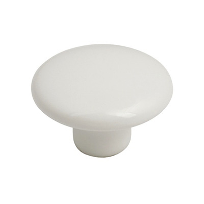Hafele Calvin Cupboard Door Knob (37mm Diameter), White Porcelain - 130.19.710 WHITE PORCELAIN