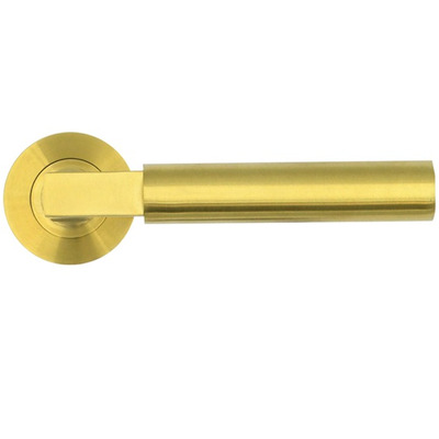 Zoo Hardware Rosso Tecnica Garda Grade 304 Stainless Steel Lever On Round Rose, PVD Satin Brass - RT050PVDSB (sold in pairs) PVD SATIN BRASS