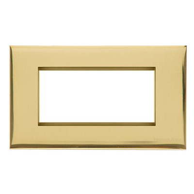 M Marcus Electrical Winchester 4 Module Euro Plate, Polished Brass - PL.W01.2694.G POLISHED BRASS