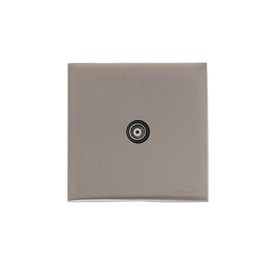 M Marcus Electrical Winchester 1 Gang TV/Coaxial Sockets (Non-Isolated OR Isolated), Satin Nickel - W05.610.BK SATIN NICKEL - NON-ISOLATED TV & SATELLITE COAXIAL
