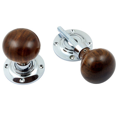 Prima Rosewood Mushroom Un-Sprung Rim/Mortice Door Knob (57mm Diameter), Polished Chrome - BC2035 (sold in pairs) POLISHED CHROME