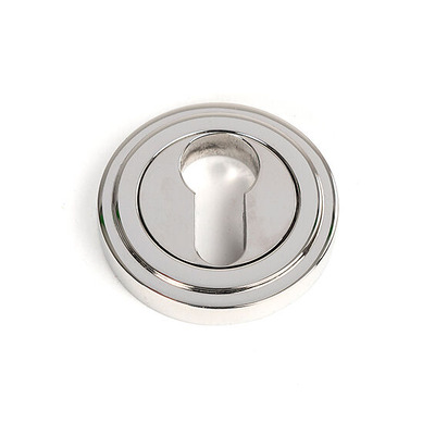 From The Anvil Euro Profile Art Deco Round Escutcheon, Polished Marine Stainless Steel - 49877 POLISHED MARINE STAINLESS STEEL