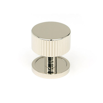 From The Anvil Judd Cabinet Knob On Rose (25mm, 32mm Or 38mm), Polished Nickel - 50389 POLISHED NICKEL - 25mm